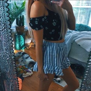 Forever 21 Floral Off Shoulder Knit Top